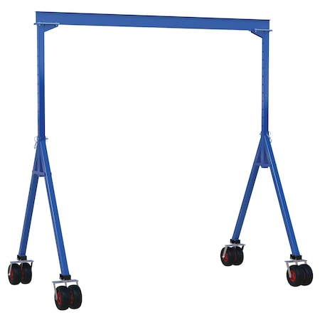 Vestil Steel Adjustable Height Gantry Crane w/Pneumatic Rubber Casters 20 ft. x 14 ft. 4K Blue AHS-4-20-14-PNU